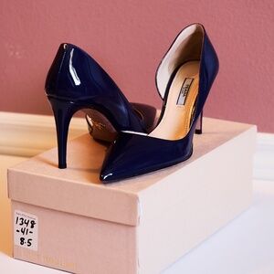Prada Navy Blue Patent Leather Pumps Size 8.5